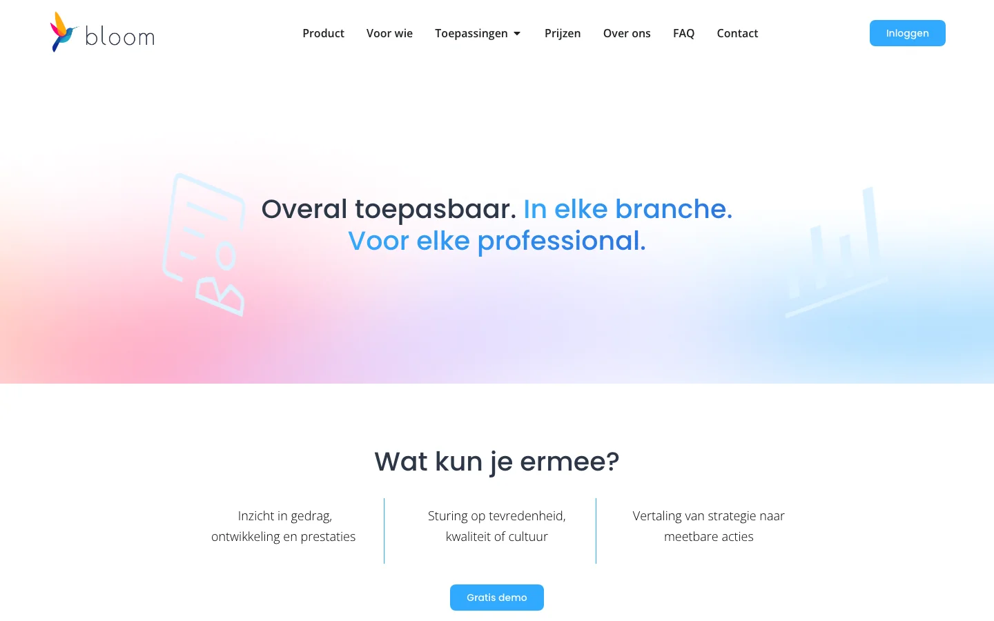 Bloom Platform toepassingen pagina